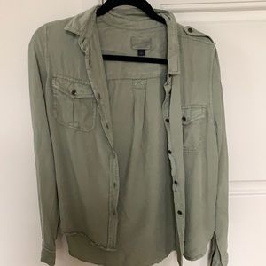 Army green button up